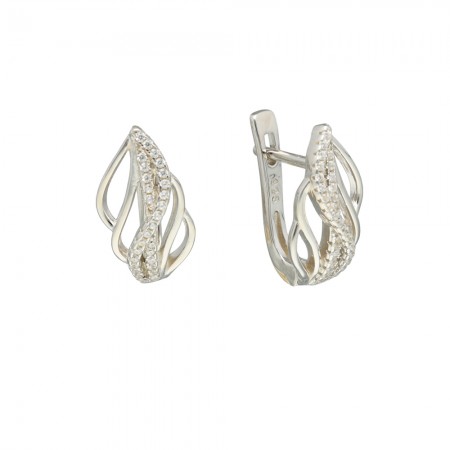 PENDIENTES EN PLATA CON CIRCONITAS ENTRELAZADAS