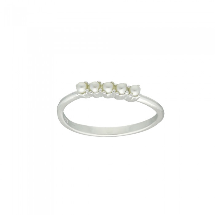 ANILLO EN PLATA CON 5 PERLAS