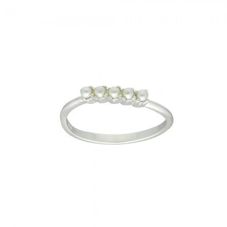 ANILLO EN PLATA CON 5 PERLAS