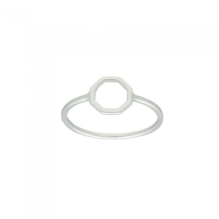ANILLO EN PLATA OCTÓGONO