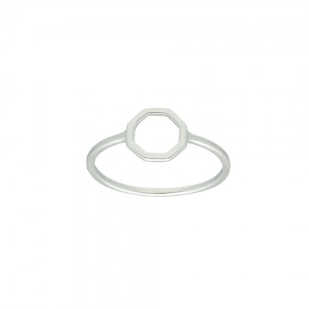 ANILLO EN PLATA OCTÓGONO