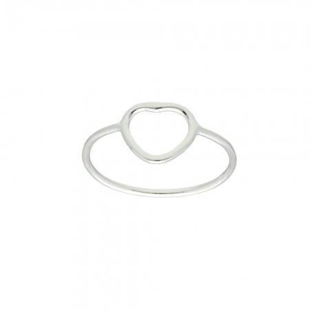 ANILLO EN PLATA CORAZÓN CALADO