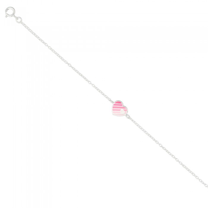 PULSERA INFANTIL EN PLATA CORAZÓN
