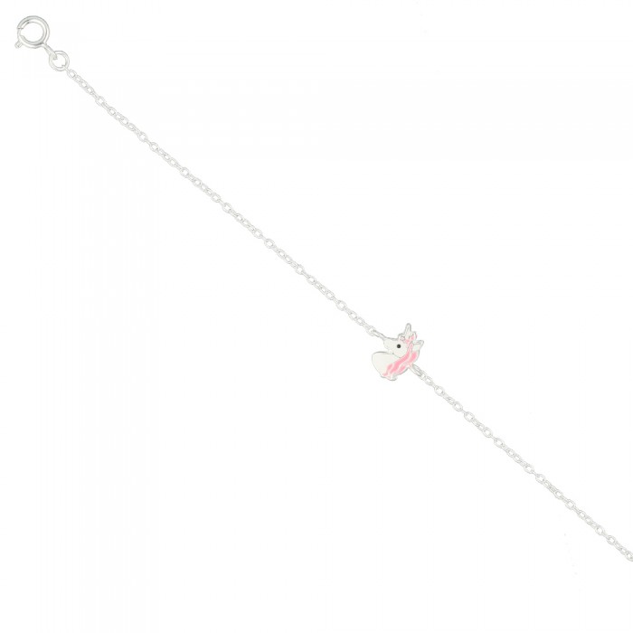 PULSERA INFANTIL EN PLATA UNICORNIO