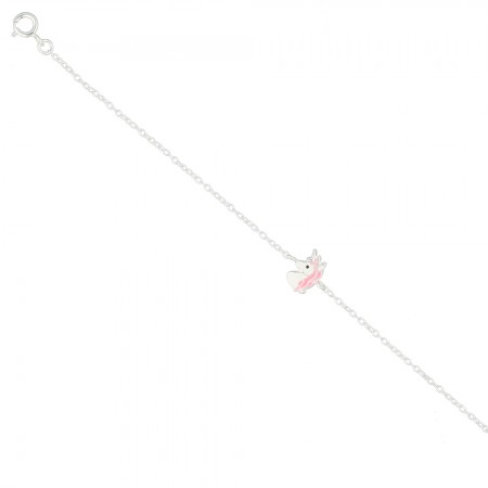 PULSERA INFANTIL EN PLATA UNICORNIO