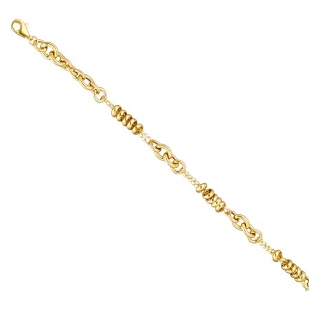 PULSERA EN ORO CON CÍRCULOS Y ÓVALOS