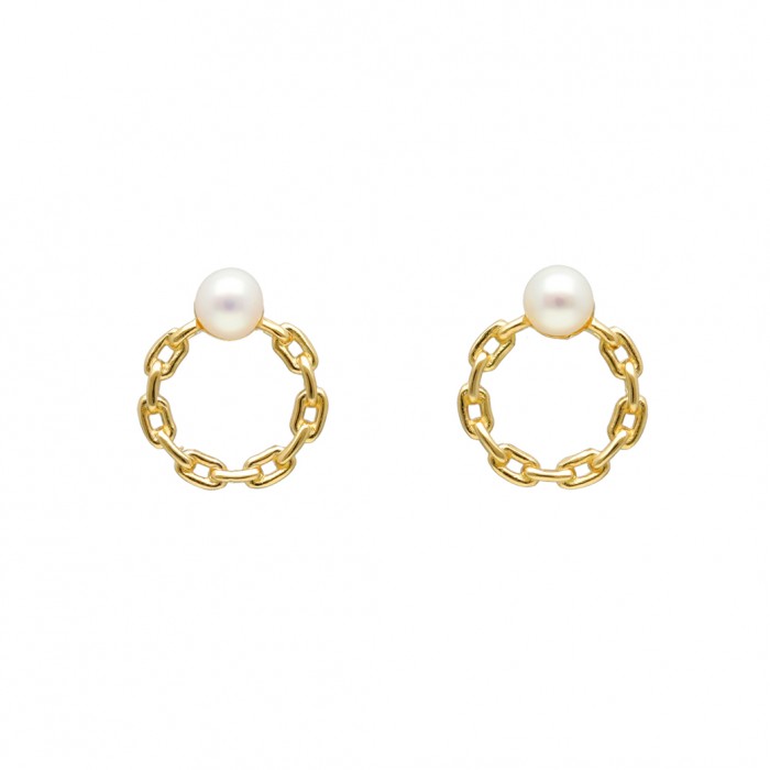 PENDIENTES INFANTILES PERLA Y MALLA