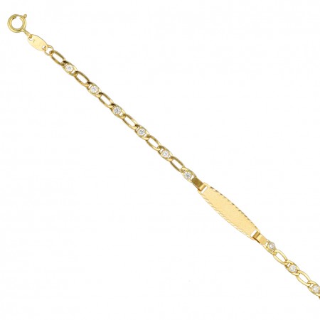 ESCLAVA EN ORO INFANTIL MALLA CON CIRCONITAS