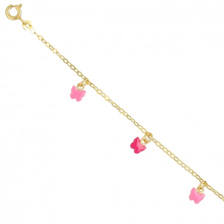 PULSERA INFANTIL CON MARIPOSAS ROSA