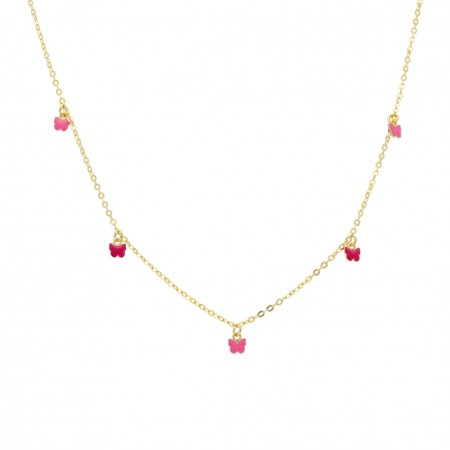 GARGANTILLA INFANTIL CON MARIPOSAS ROSA