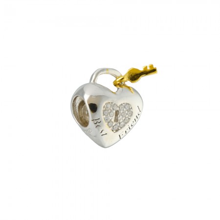 CHARM PARA PULSERA CON CORAZÓN Y LLAVE