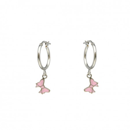 PENDIENTES INFANTILES LAZO ROSA