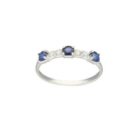 ANILLO EN ORO CON ZAFIROS Y DIAMANTES