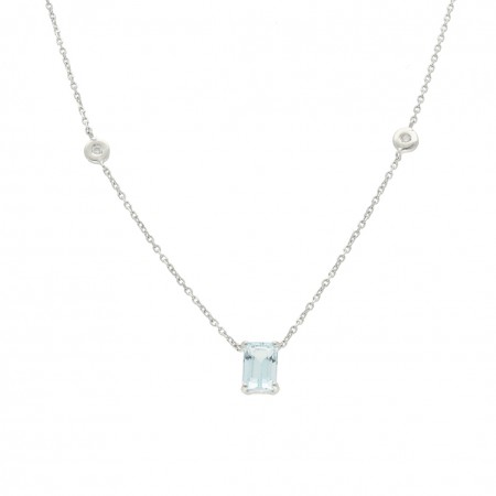 GARGANTILLA EN ORO AGUAMARINA Y DIAMANTES