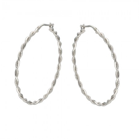 PENDIENTES EN ARO PLATA RIZADO