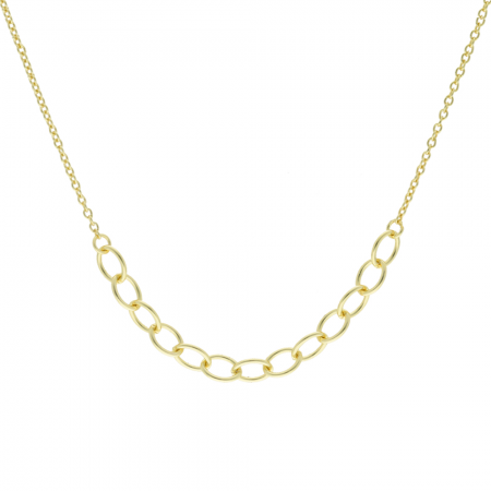 GARGANTILLA PLATA DORADA ESLABONES CENTRALES