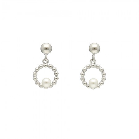 PENDIENTES PLATA CIRCULO PERLA