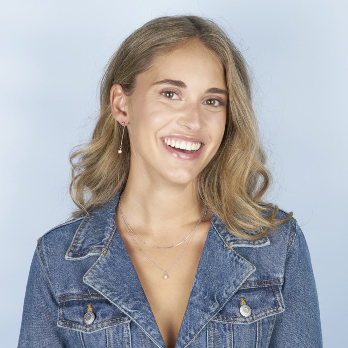 GARGANTILLA PLATA DOBLE CADENA PERLA