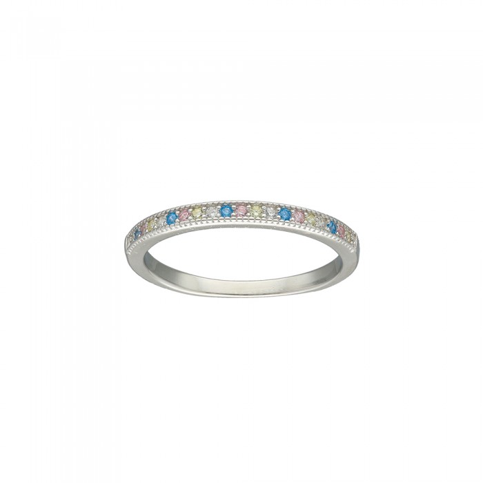 ANILLO PLATA CIRCONITAS COLORES