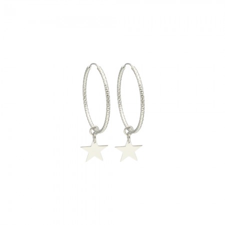 PENDIENTES PLATA ARO TEXTURA Y COLGANTE ESTRELLA