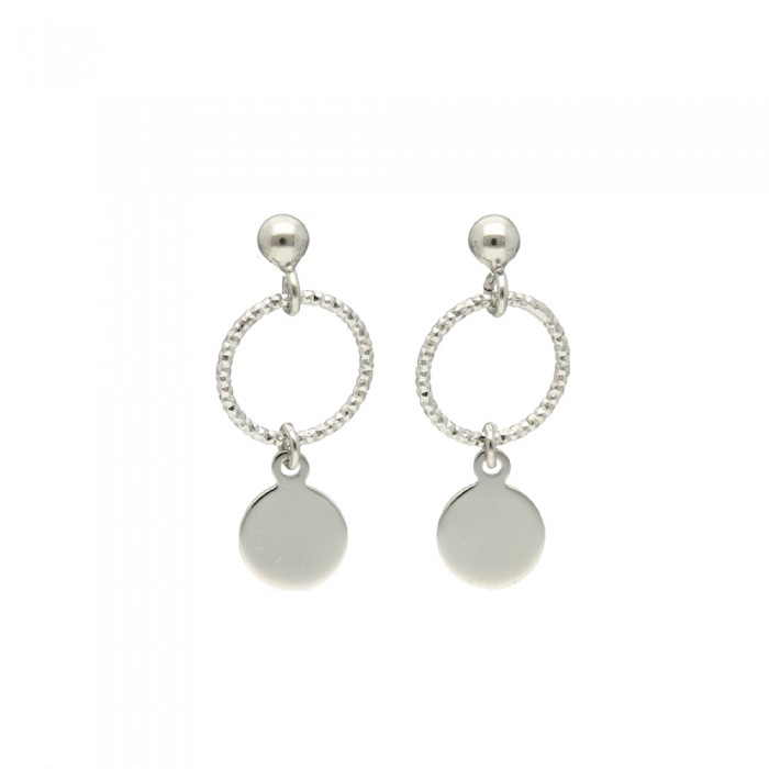 PENDIENTE PLATA COLGANTE CÍRCULOS