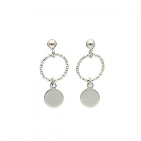 PENDIENTE PLATA COLGANTE CÍRCULOS