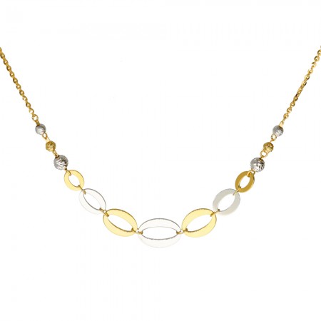 GARGANTILLA EN ORO BICOLOR AROS