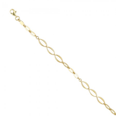 PULSERA EN ORO OVALOS CALADOS