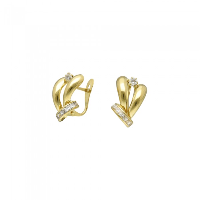 PENDIENTES ORO BANDA CIRCONITAS