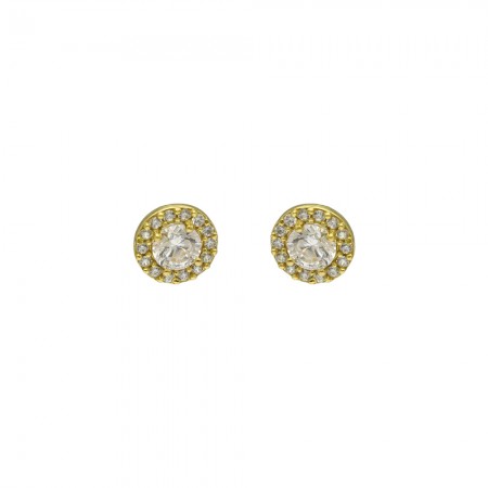PENDIENTES ORO REDONDOS CIRCONITA CENTRAL
