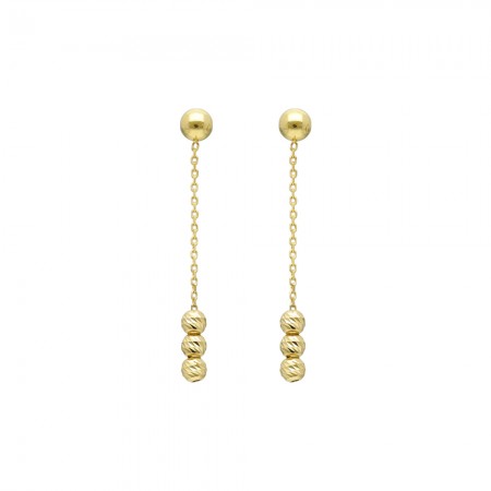 PENDIENTES LARGOS ORO CADENA DE ESFERAS