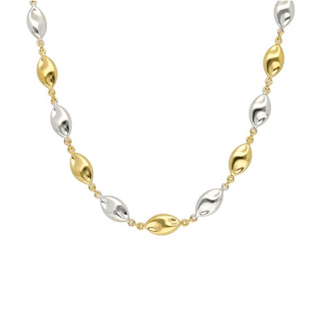 GARGANTILLA ORO BICOLOR CADENA ÓVALOS