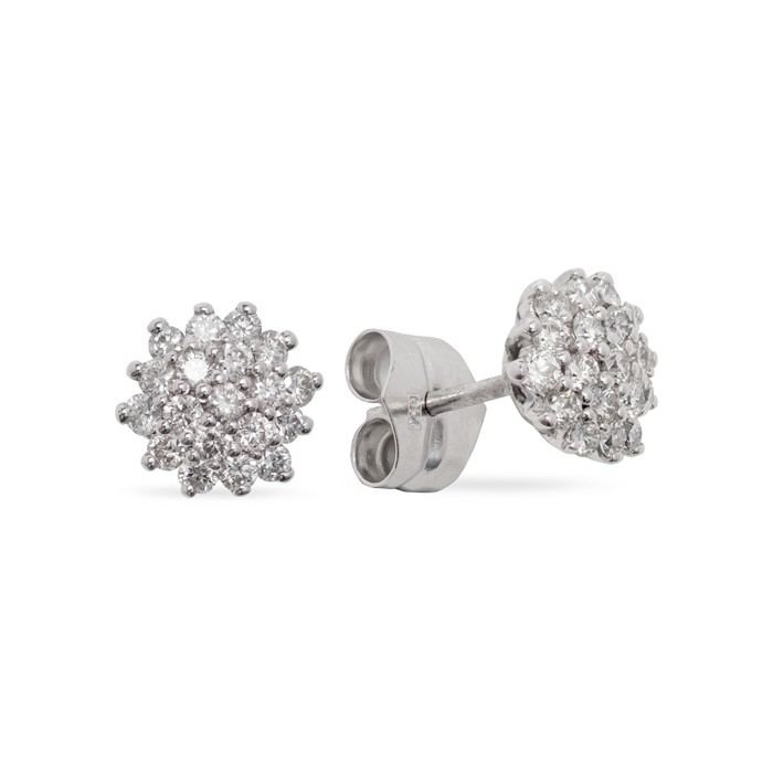 PENDIENTES EN ORO BLANCO Y DIAMANTES