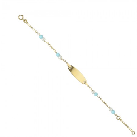 ESCLAVA INFANTIL ORO PERLAS Y PIEDRAS COLOR TURQUESA ESCLAVA INFANTIL ORO PERLAS Y PIEDRAS COLOR TURQUESA