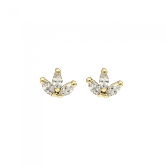 PENDIENTES INFANTILES ORO FLOR CIRCONITAS