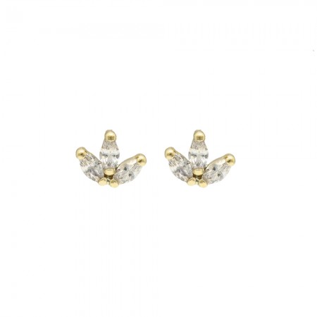 PENDIENTES INFANTILES ORO FLOR CIRCONITAS