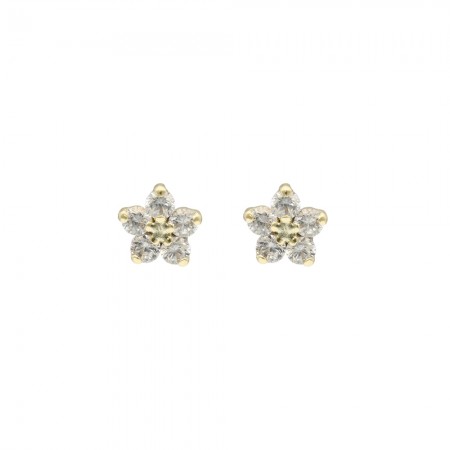 PENDIENTE INFANTIL ORO FLOR CIRCONITA CENTRAL
