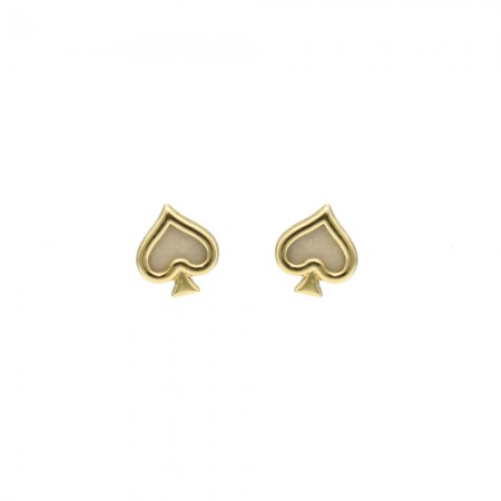 PENDIENTES INFANTILES ORO FORMA CORAZÓN Y NÁCAR