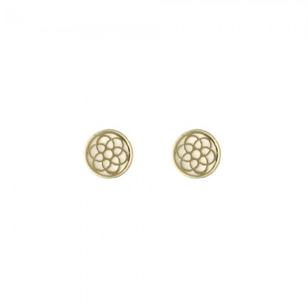 PENIENTES INFANTILES ORO CÍRCULO Y NÁCAR