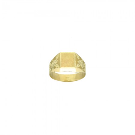 ANILLO TIPO SELLO ORO INFANTIL CON GRABADOS FLORALES ANILLO TIPO SELLO ORO INFANTIL CON GRABADOS FLORALES