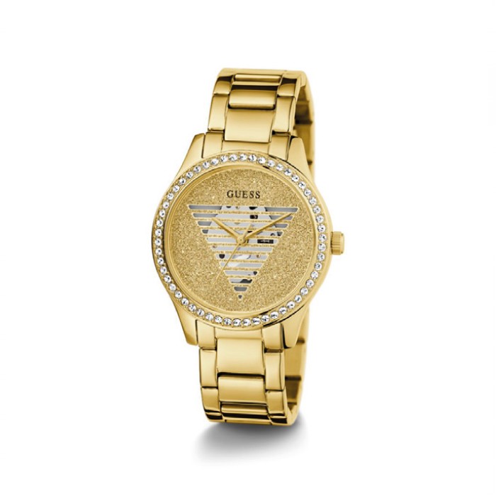 Joyería Zubiaga - Compra Reloj Mujer Guess de 36 mm. en acero dorado y  esfera flor con piedras.