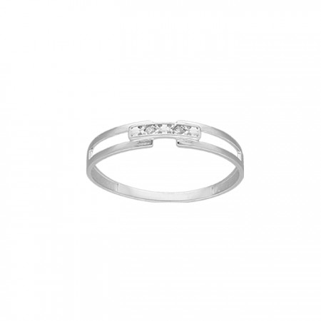 ANILLO ORO Y DIAMANTES DOS BANDAS