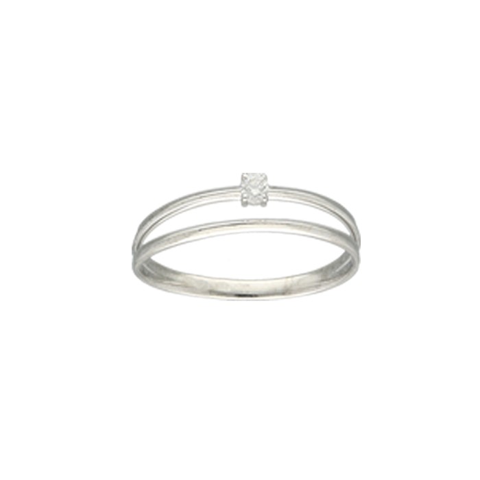 ANILLO ORO Y DIAMANTES PRINCESA DOS BANDAS