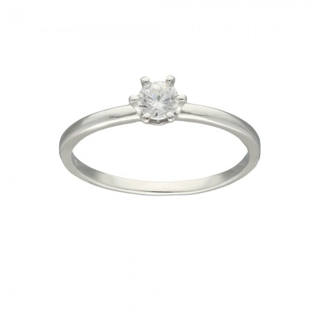 ANILLO PLATA CIRCONITA REDONDA.