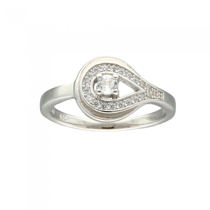 ANILLO PLATA ENTRELAZADO CON CIRCONITAS.