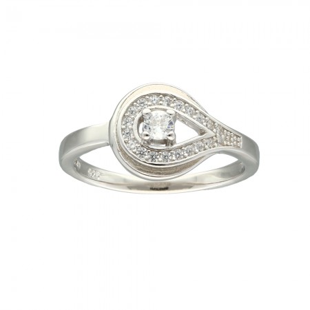 ANILLO PLATA ENTRELAZADO CON CIRCONITAS.