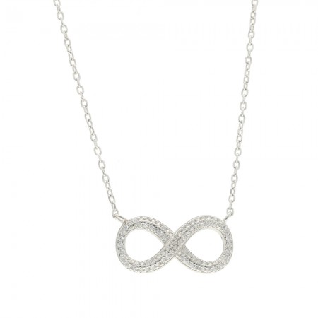 GARGANTILLA EN PLATA INFINITO GRANDE CON CIRCONITAS.