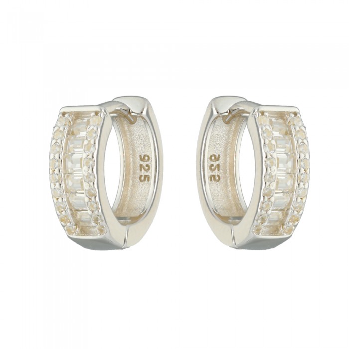 PENDIENTES EN PLATA CRIOLLA CON CIRCONITAS RECTANGULARES.