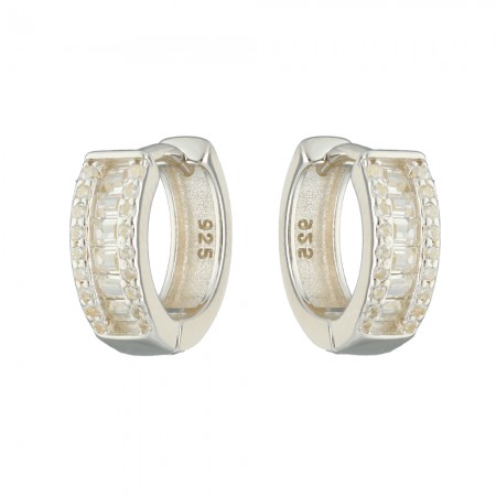 PENDIENTES EN PLATA CRIOLLA CON CIRCONITAS RECTANGULARES.