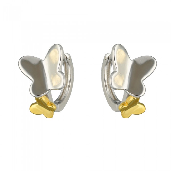 PENDIENTES EN PLATA BICOLOR MARIPOSAS.